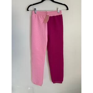 Bisby‎ Color Block Jogger in a Pink & Cranberry Quilted Trellis NWT size 14
